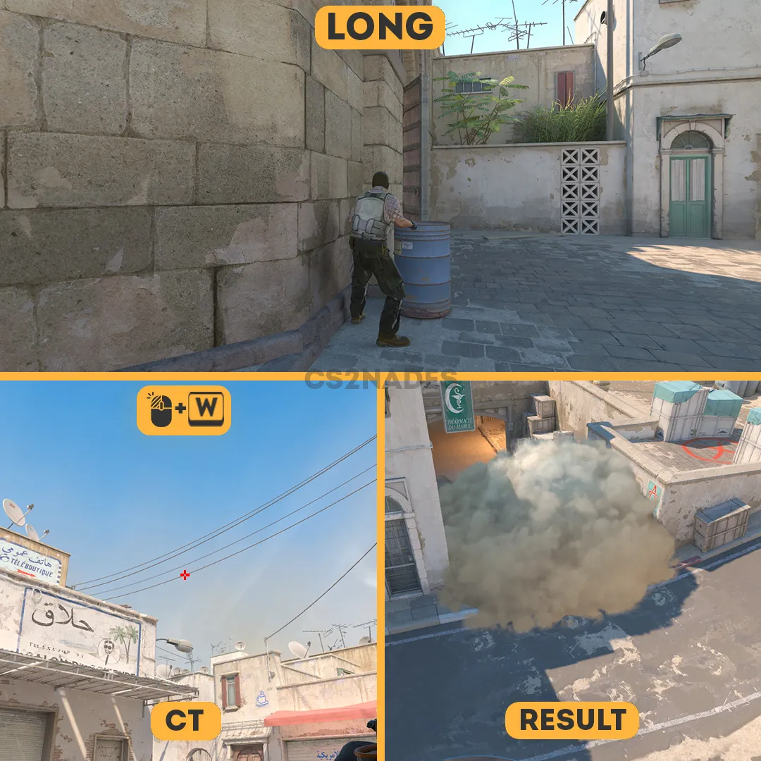 Cross smoke for A execute from Long A