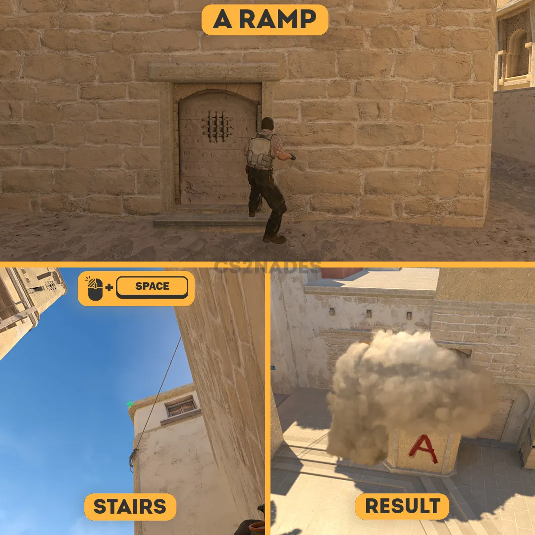 Stairs smoke from A ramp