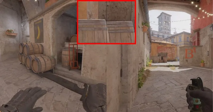 B site flash over the wall
