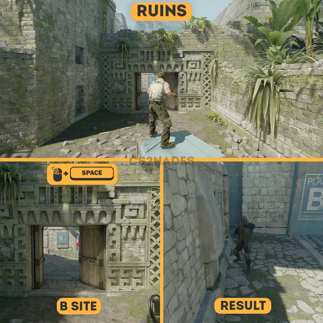 B site double flash over wall